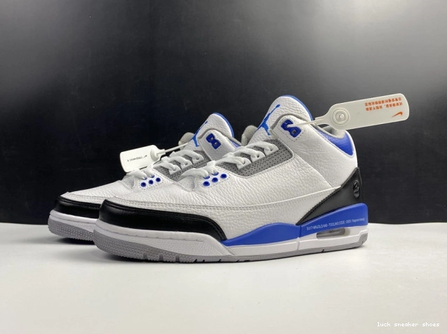 Rep LUCY Retro 3 Blue Air White Jordan CT8532-040 0815